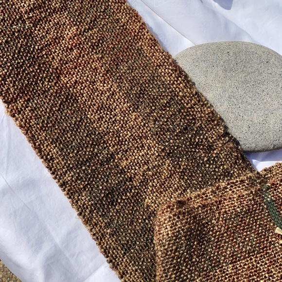 NEW Scarf Unisex handmade woven brown green fringe soft long acrylic fringe - Picture 3 of 10